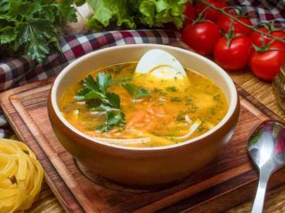 Chicken Noodle Soup with Egg